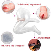 Toro inflable de PVC de medio cuerpo femenino transparente